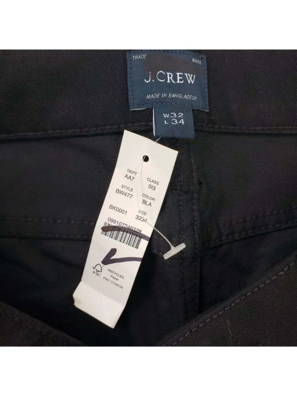 NWT J. Crew Five Pocket Canvas Straight Leg Jeans Size 32x34